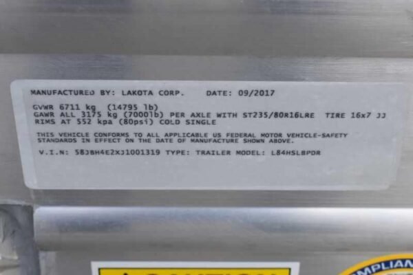 2018 Lakota 84HBPSL 4 Horse Trailer with 2′ Short Wall - Image 19